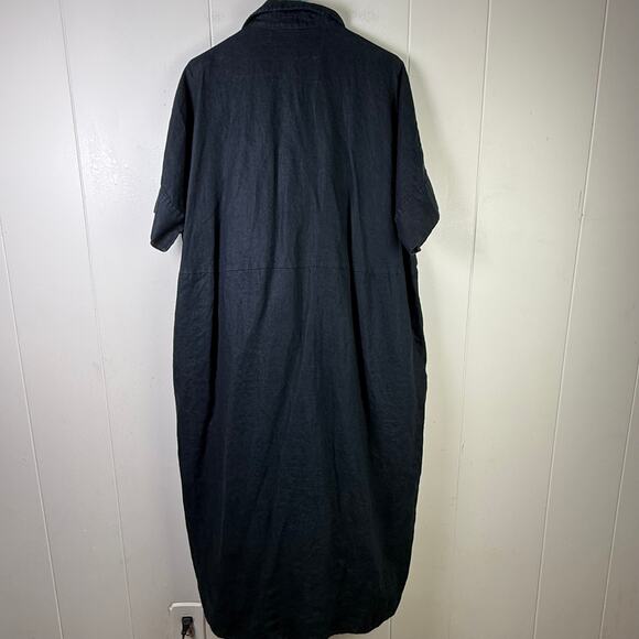 COS Black Oversized Relaxed Linen Dress - Picture 4 of 11
